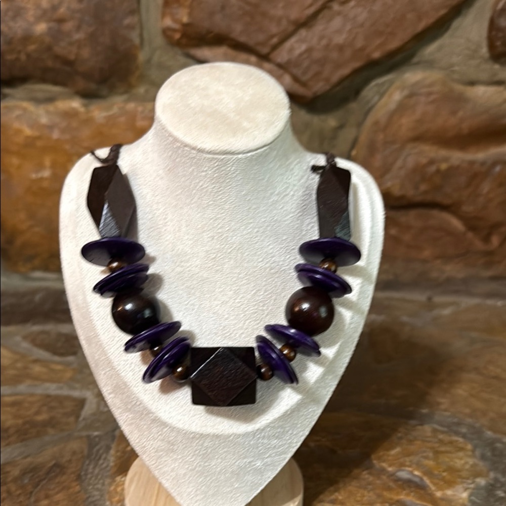 Elegant Purple and Brown Necklace
